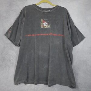 Vntg Disney Tokyo Disneyland Shirt Mens 2XL Black Fade Mickey Cinderellas Castle